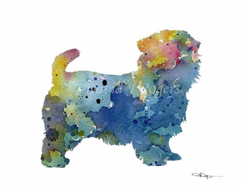 Norfolk Terrier Abstract Watercolor Art Print by Artist DJ Rogers