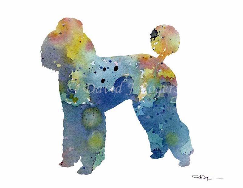 Poodle Abstract Watercolor Art Print by Artist DJ Rogers