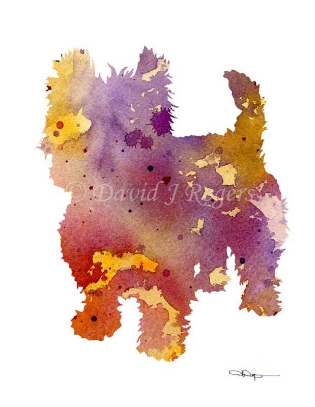 West Highland Terrier Abstract Watercolor Art Print by Artist DJ Rogers