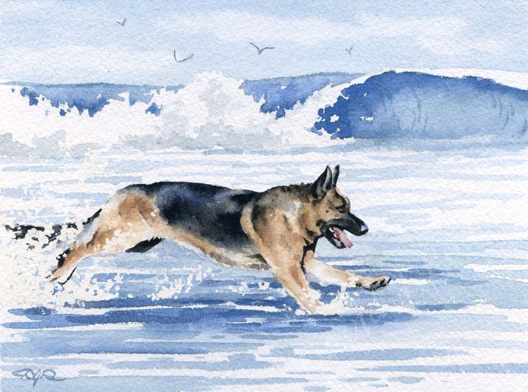 German Shepherd Dog Wall Art Print Poster Picture Painting Room