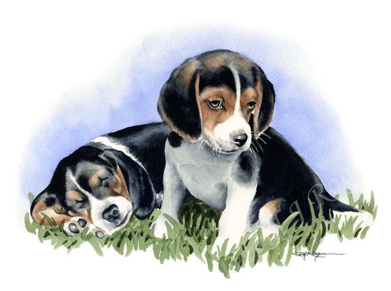 Beagle Dog Wall Art Print Poster Picture Painting Living Room Decor