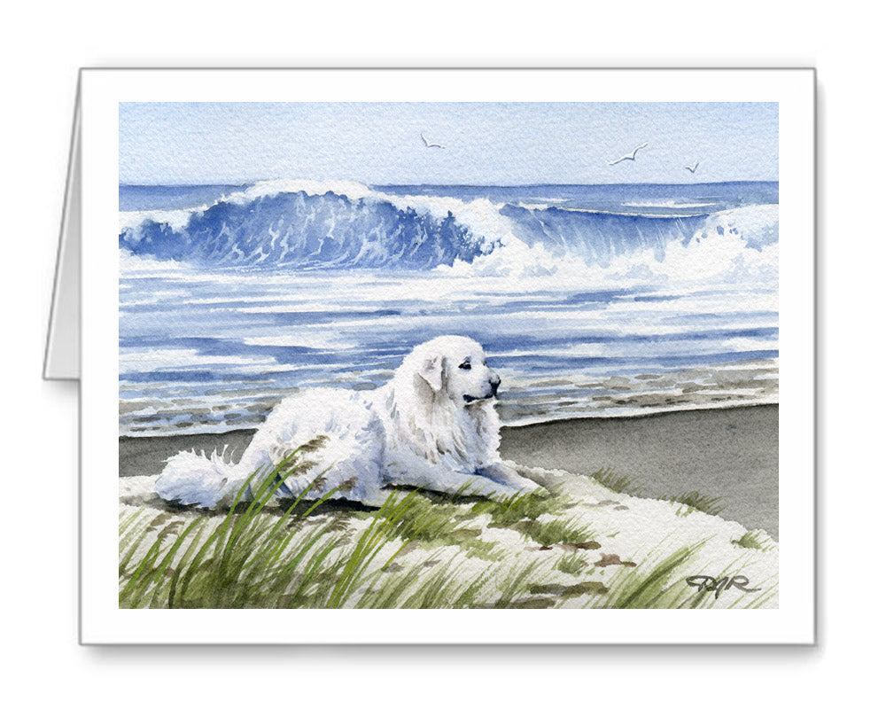 Great Pyrenees Watercolor Note Card Art by Artist DJ Rogers