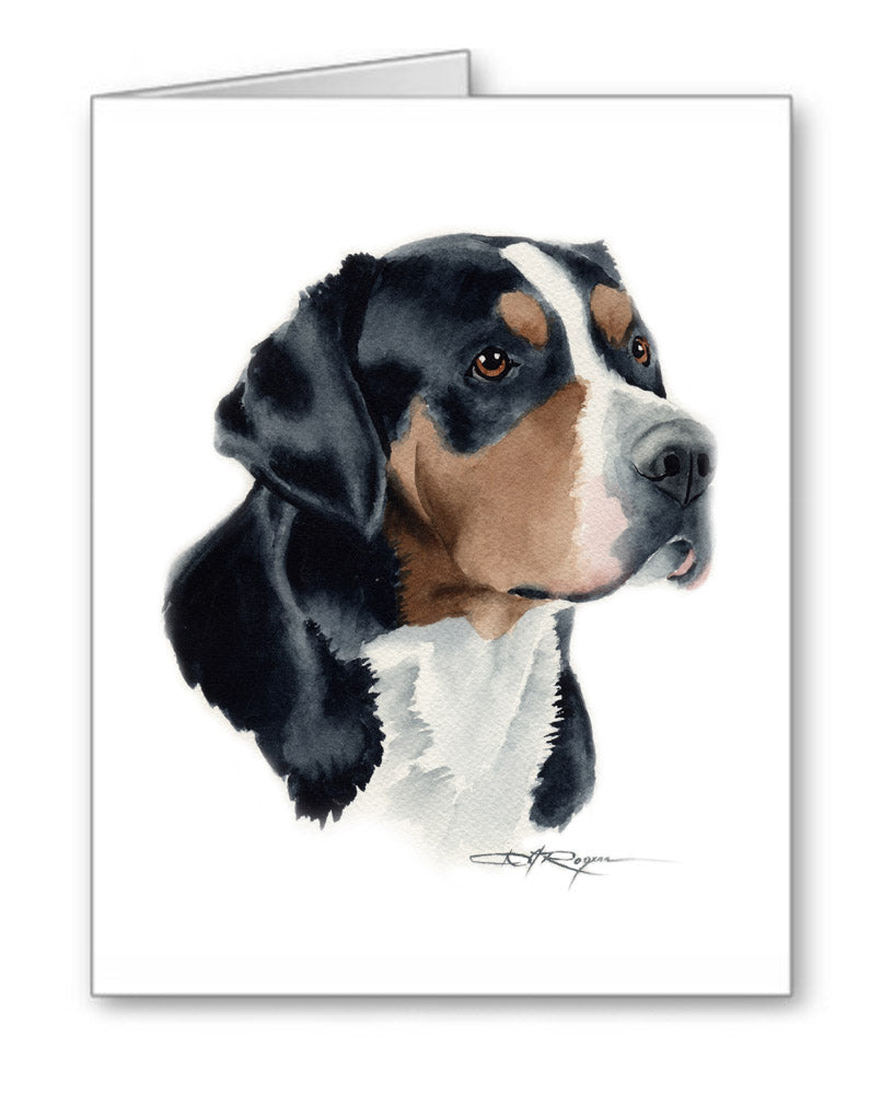 Greater Swiss Mountain Dog Watercolor Art by Artist DJ Rogers