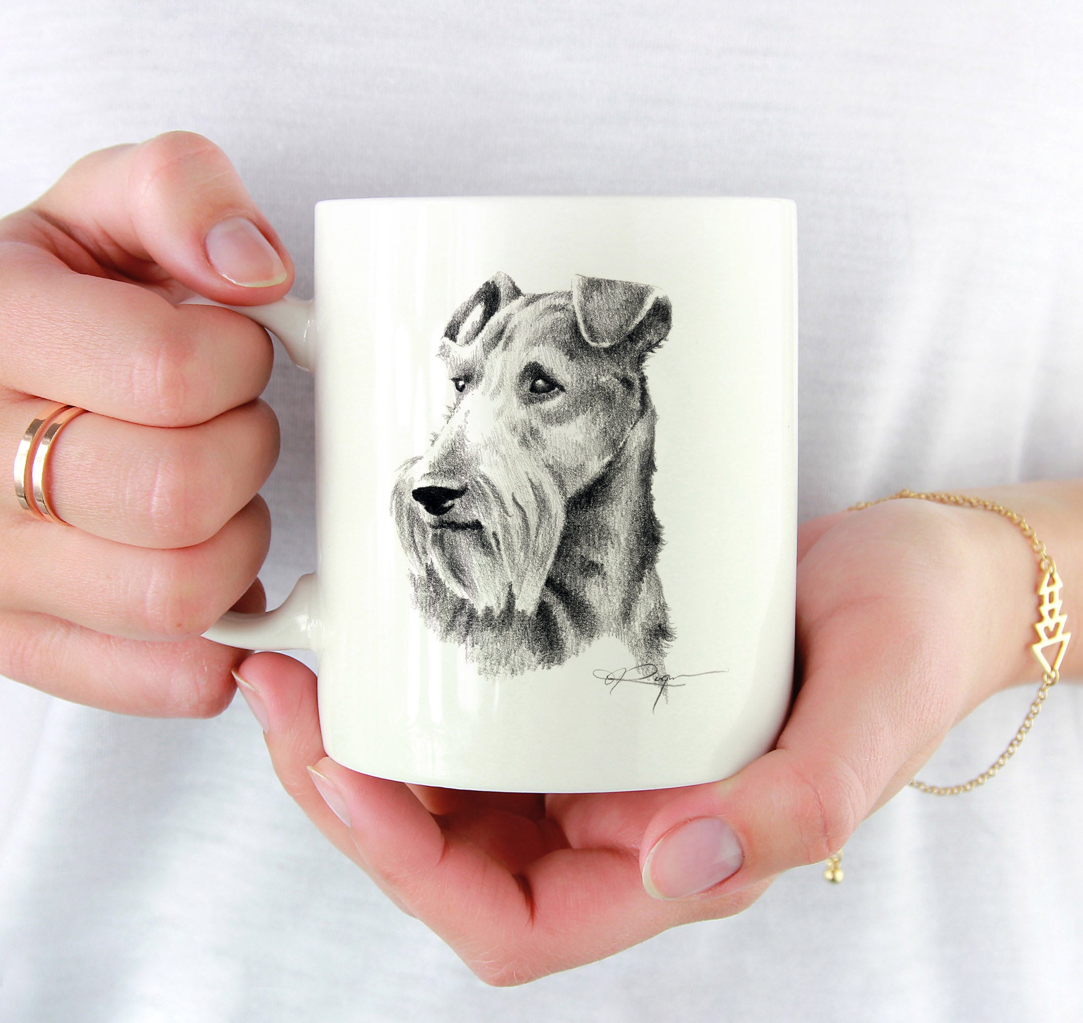 Irish Terrier Pencil Mug Art by Artist DJ Rogers