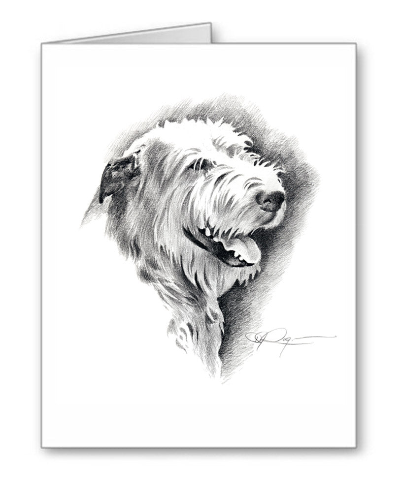 Irish Wolfhound Pencil Note Card Art by Artist DJ Rogers