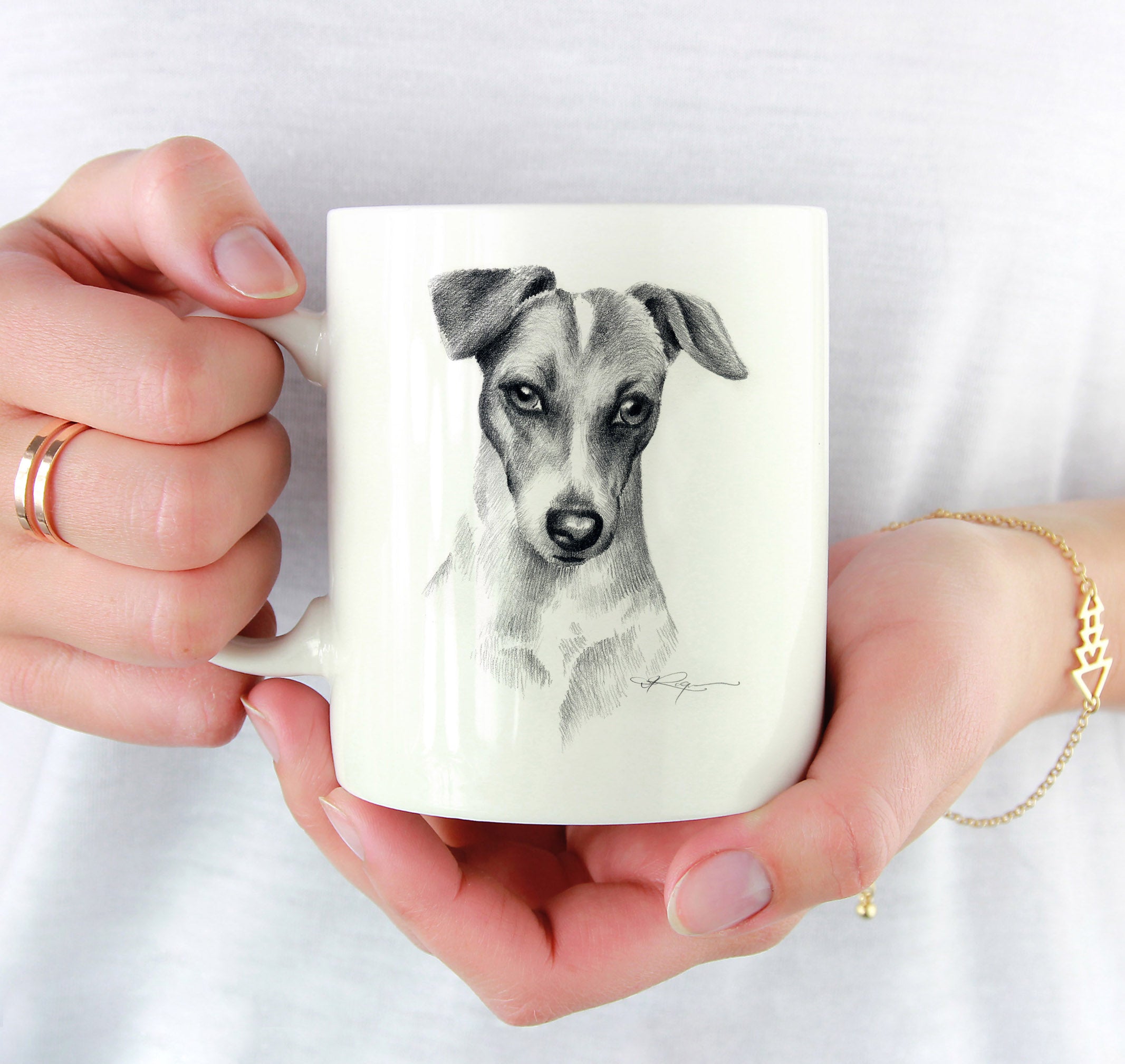 Jack Russell Terrier Pencil Mug Art by Artist DJ Rogers