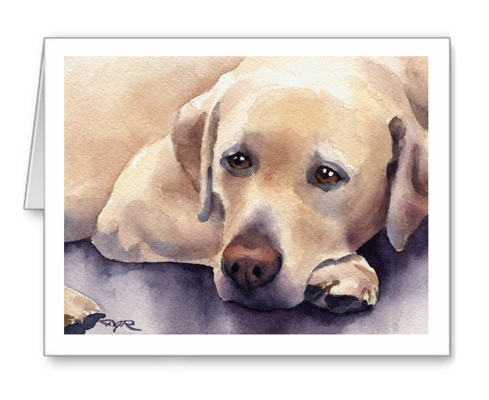 Labrador Retriever Watercolor Note Card Art by Artist DJ Rogers