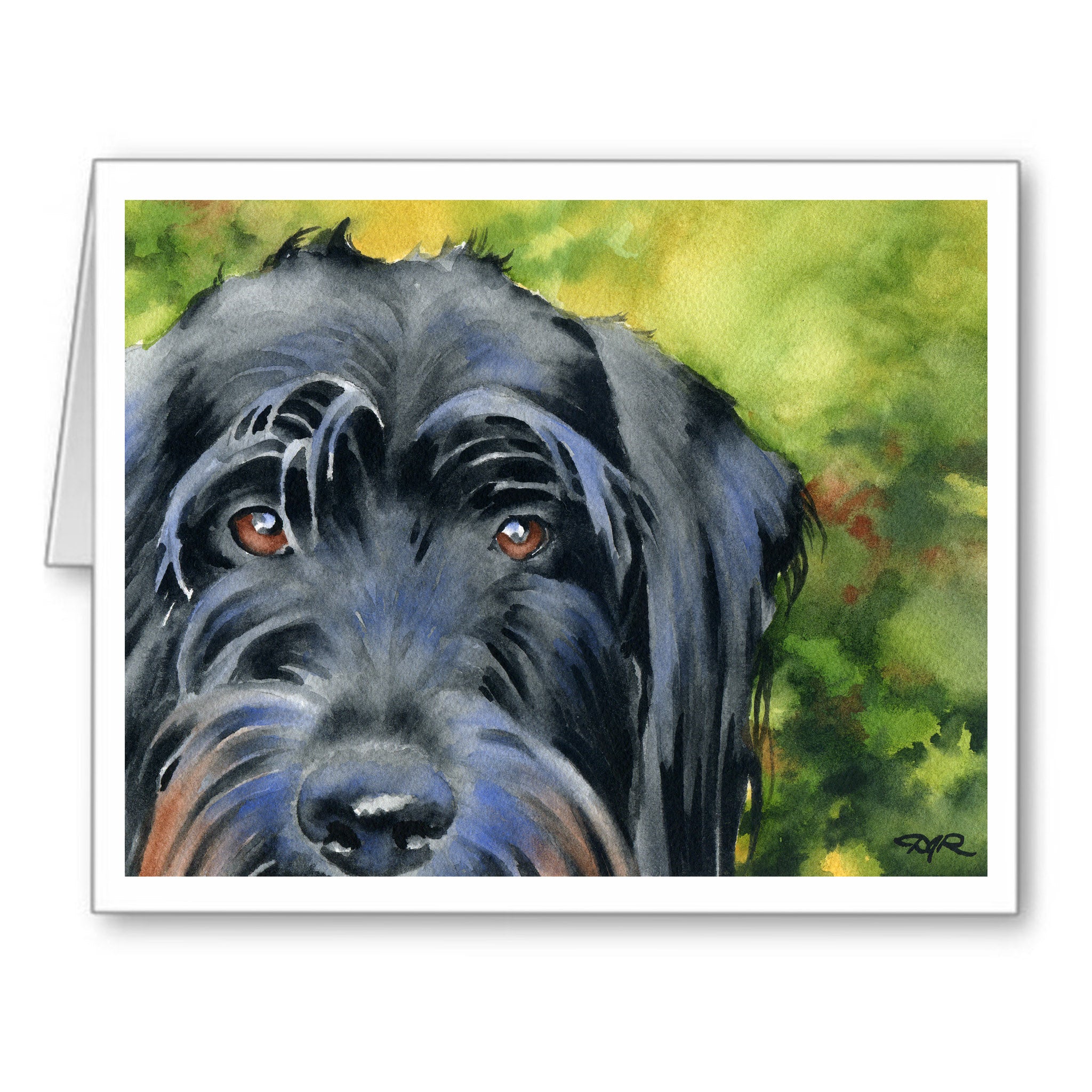 Labradoodle Watercolor Note Card Art by Artist DJ Rogers