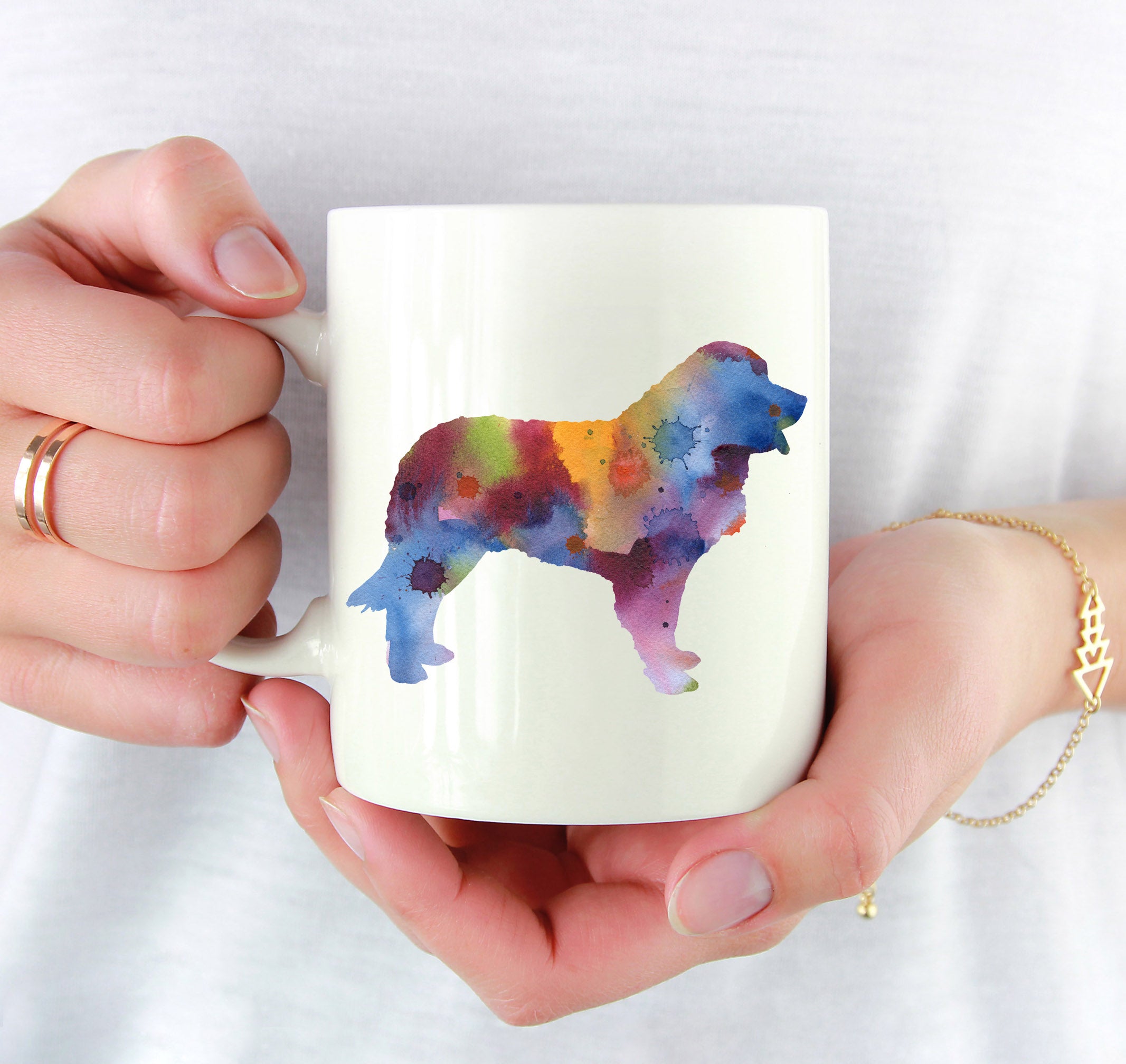 Leonberger Abstract Watercolor Mug Art by Artist DJ Rogers