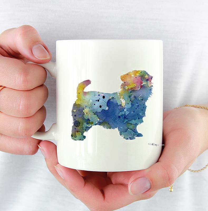 Norfolk Terrier Watercolor Mug Art by Artist DJ Rogers