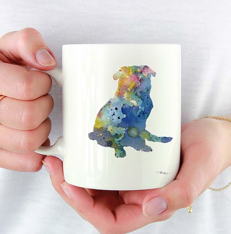 Pug Watercolor Mug Art by Artist DJ Rogers