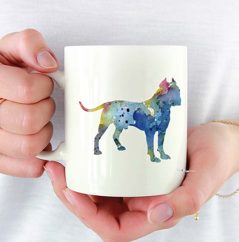 A Staffordshire Terrier 0 print based on a David J Rogers original watercolor