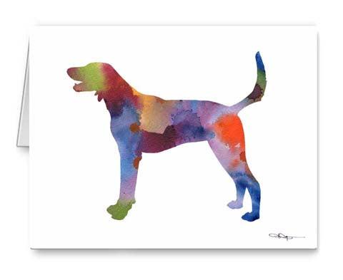 A American Foxhound 0 print based on a David J Rogers original watercolor