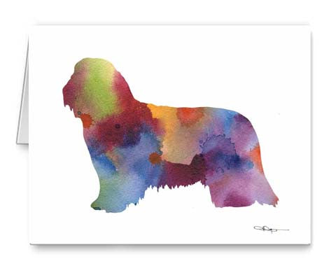 A Bearded Collie 0 print based on a David J Rogers original watercolor