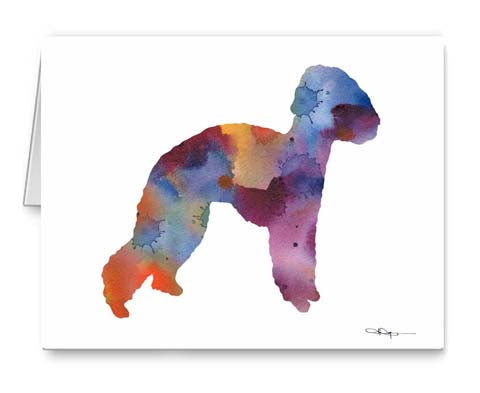 A Bedlington Terrier 0 print based on a David J Rogers original watercolor