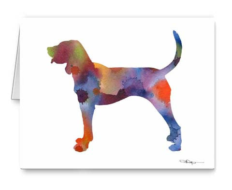 A Bluetick Coonhound 0 print based on a David J Rogers original watercolor