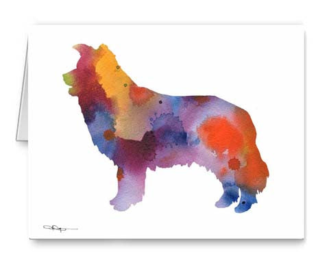 A Border Collie 0 print based on a David J Rogers original watercolor
