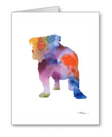 A Bulldog 0 print based on a David J Rogers original watercolor