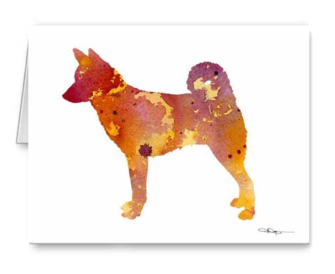A Canaan Dog 0 print based on a David J Rogers original watercolor