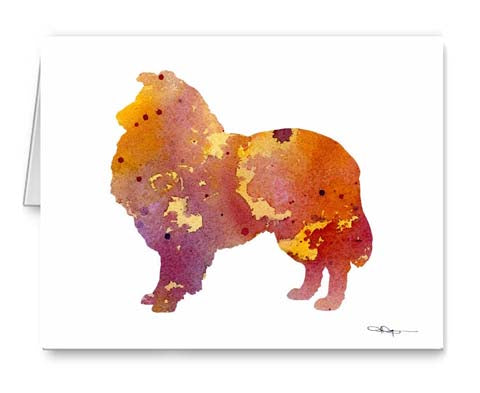 A Collie 0 print based on a David J Rogers original watercolor