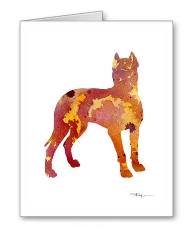 A Dogo Argentino 0 print based on a David J Rogers original watercolor