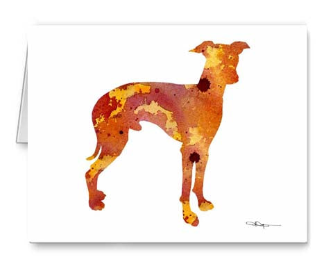 A Italian Greyhound 0 print based on a David J Rogers original watercolor