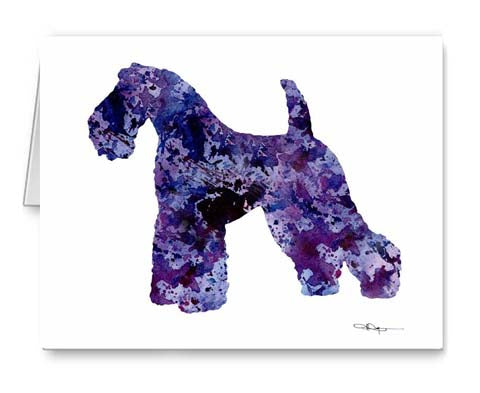 A Kerry Blue Terrier 0 print based on a David J Rogers original watercolor