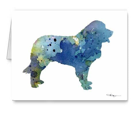 Leonberger Watercolor Note Card Art by Artist DJ Rogers