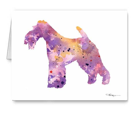 A Wire Fox Terrier 0 print based on a David J Rogers original watercolor