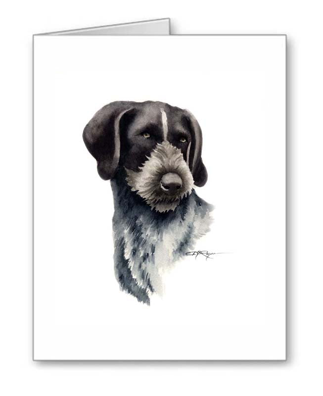 A German Wirehaired Pointer portrait print based on a David J Rogers original watercolor