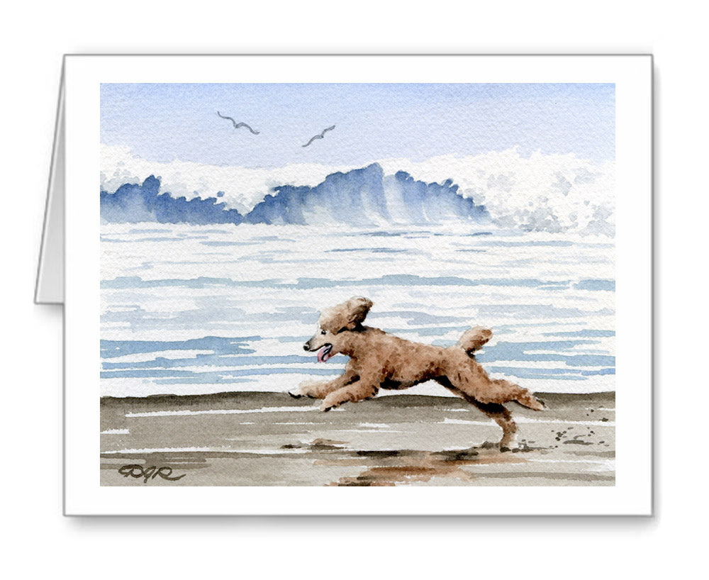 Poodle Watercolor Note Card Art by Artist DJ Rogers