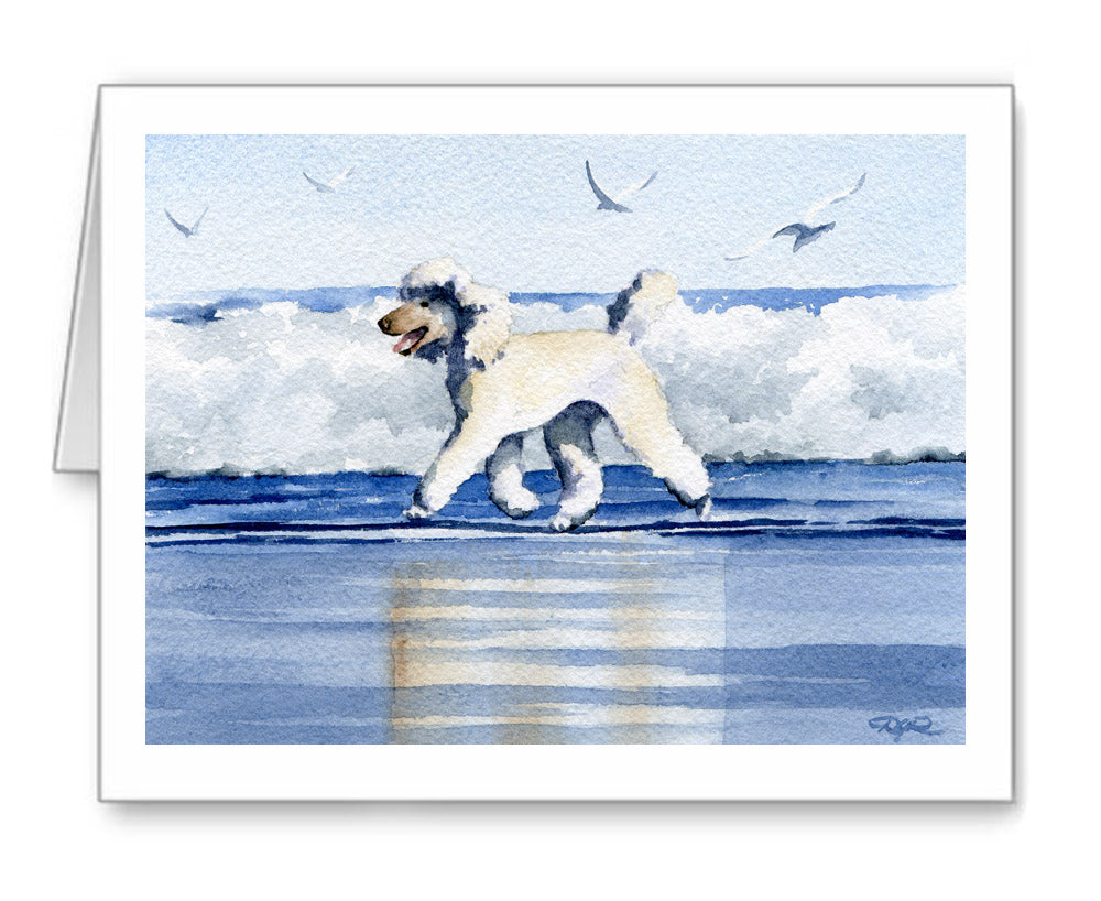 Poodle Watercolor Note Card Art by Artist DJ Rogers