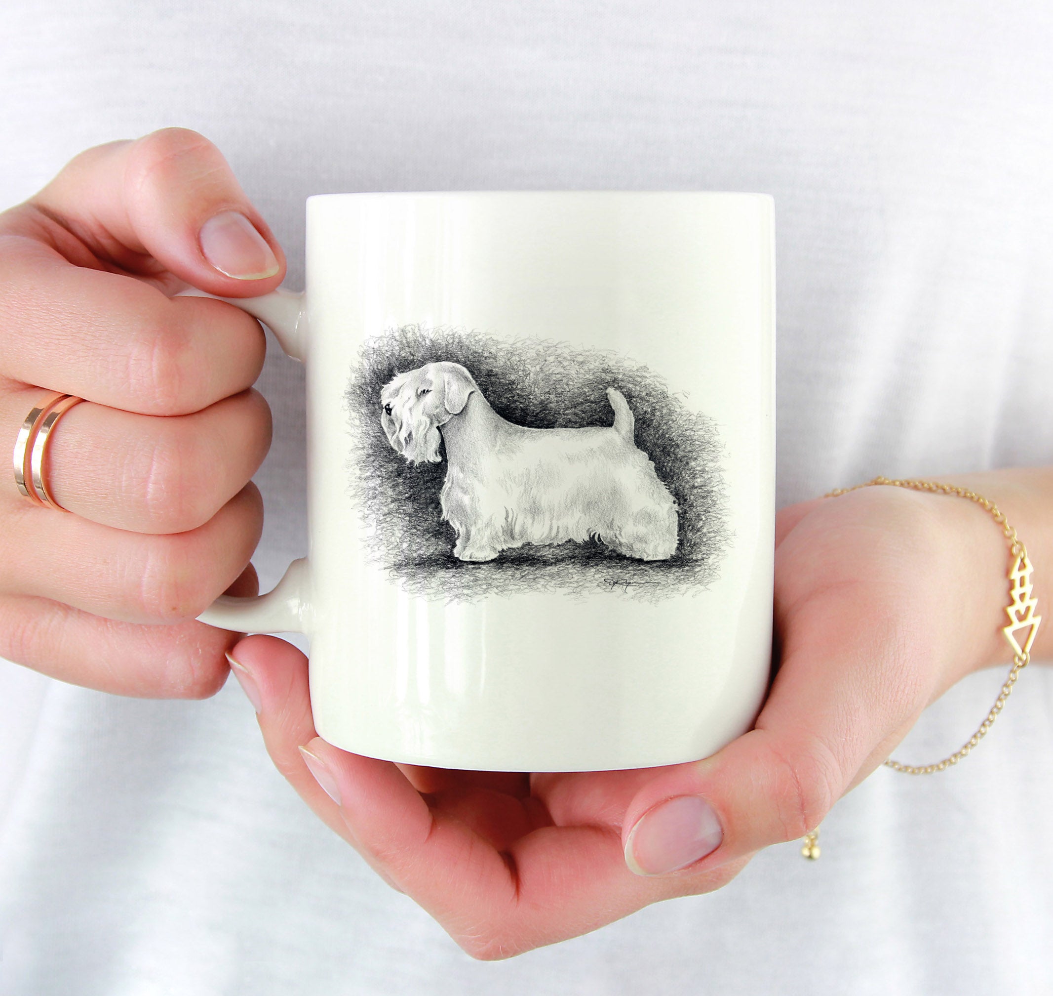 Sealyham Terrier Pencil Mug Art by Artist DJ Rogers