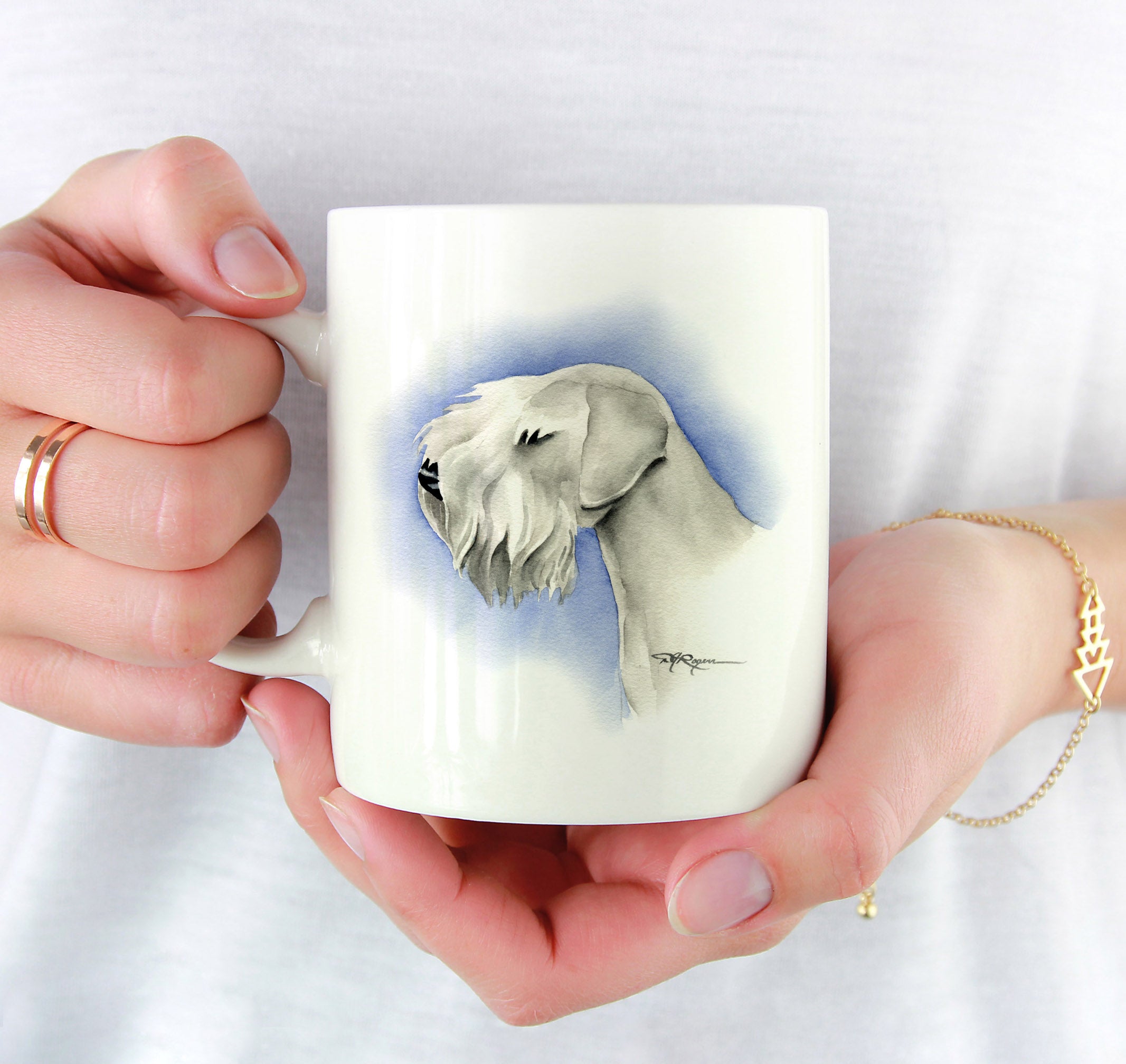 Sealyham Terrier Watercolor Mug Art by Artist DJ Rogers