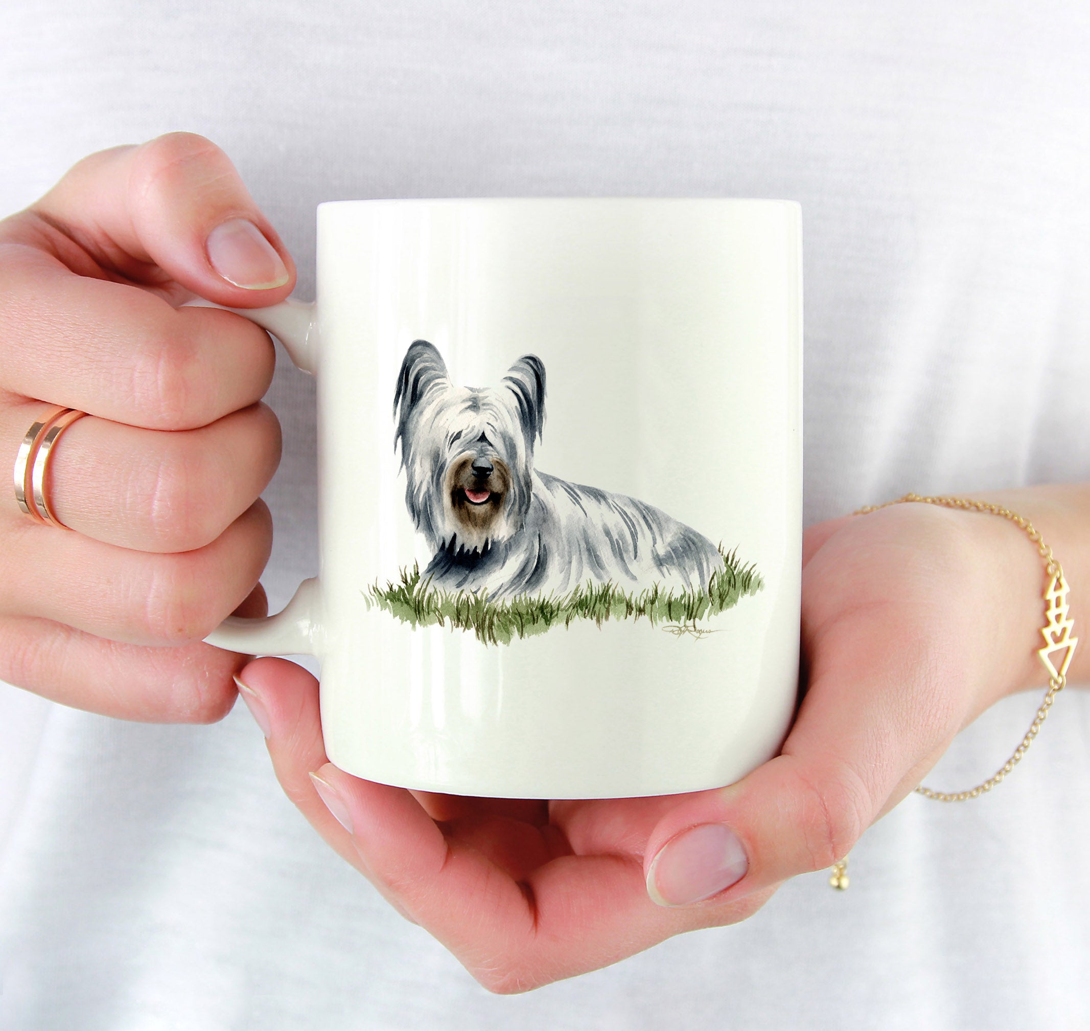 Silky Terrier Watercolor Mug Art by Artist DJ Rogers