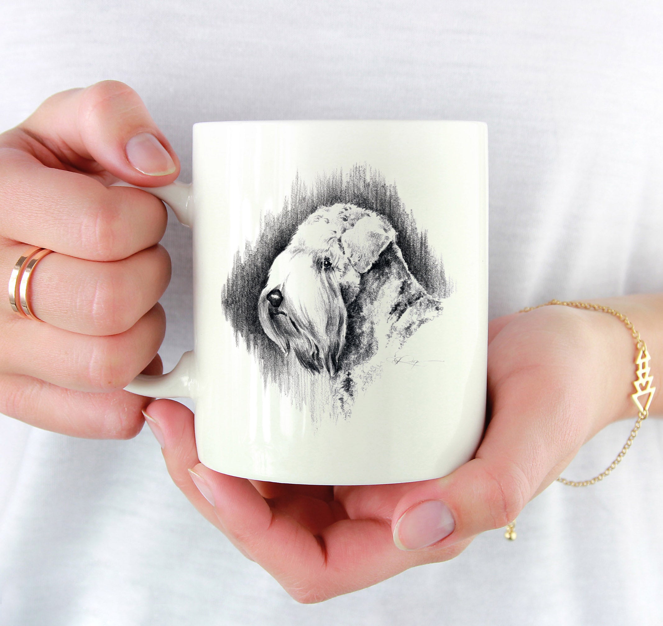Soft Coated Wheaten Terrier Pencil Mug Art by Artist DJ Rogers