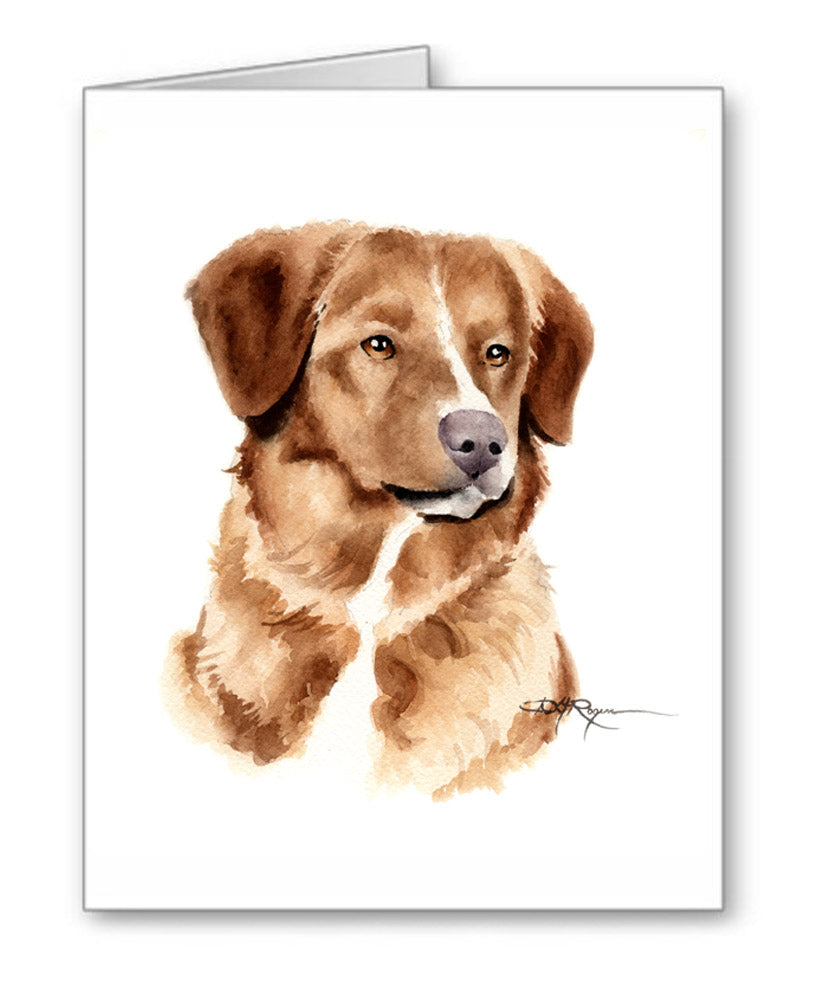 Toller Watercolor Art Note Card by Artist DJ Rogers